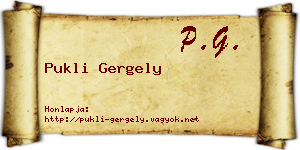 Pukli Gergely névjegykártya